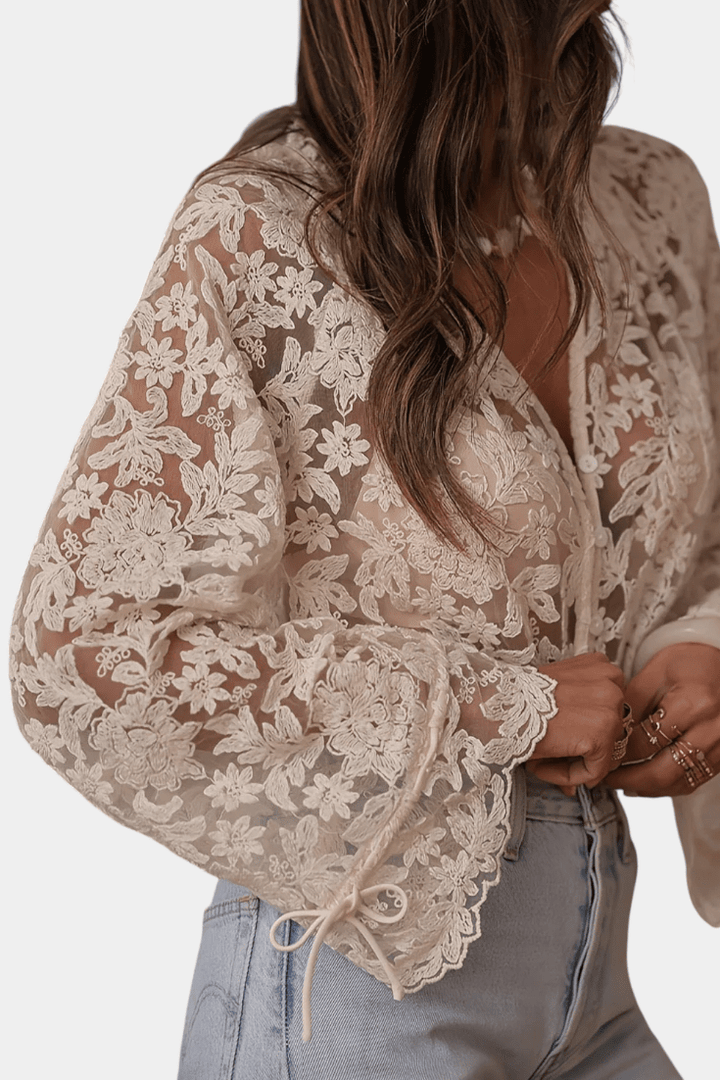 ANTONELLA | BLUSA TRASPARENTE RICAMATA