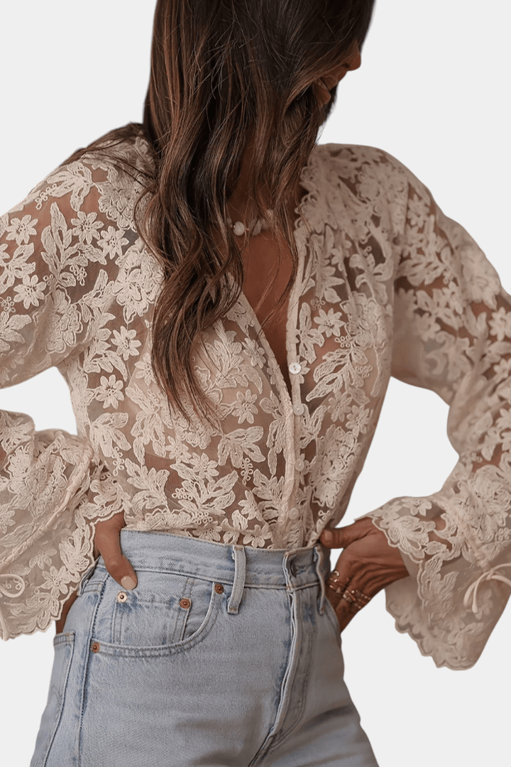 ANTONELLA | BLUSA TRASPARENTE RICAMATA
