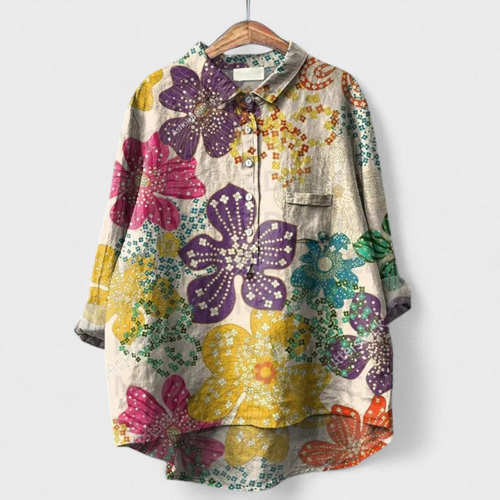 Virginia | Camicia Floreale Artigianale da Donna
