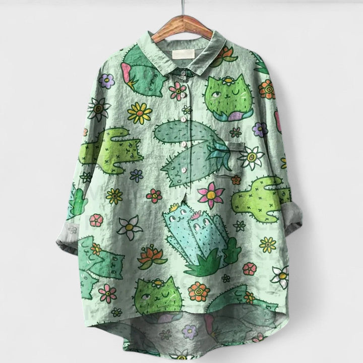 Virginia | Camicia Floreale Artigianale da Donna